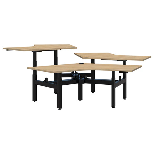 Summit II Electric 120° 3 Pod Black Desk