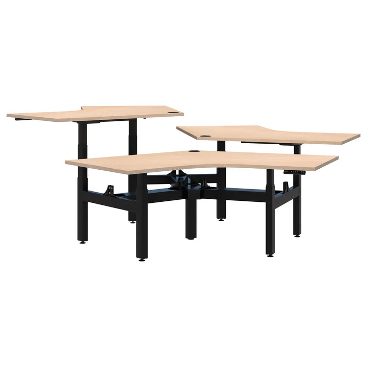 Summit II Electric 120° 3 Pod Black Desk