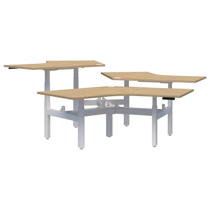 Summit II Electric 120° 3 Pod White Desk
