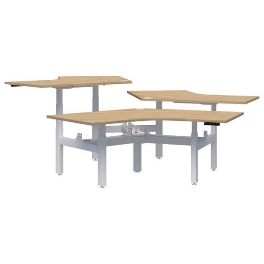 Summit II Electric 120° 3 Pod White Desk