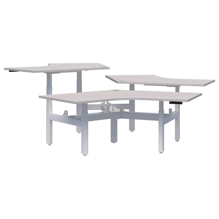Summit II Electric 120° 3 Pod White Desk