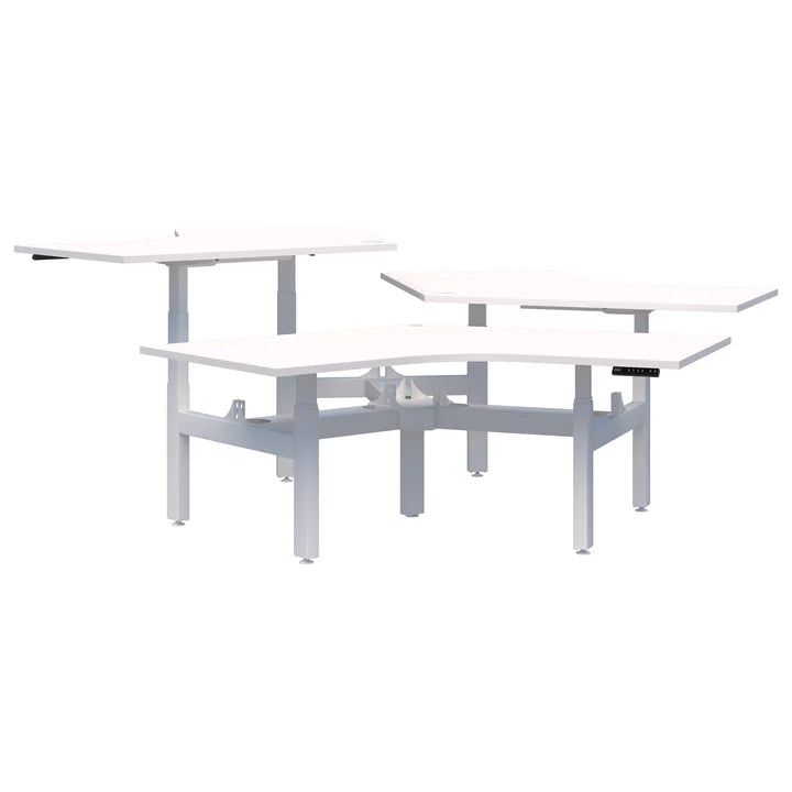 Summit II Electric 120° 3 Pod White Desk