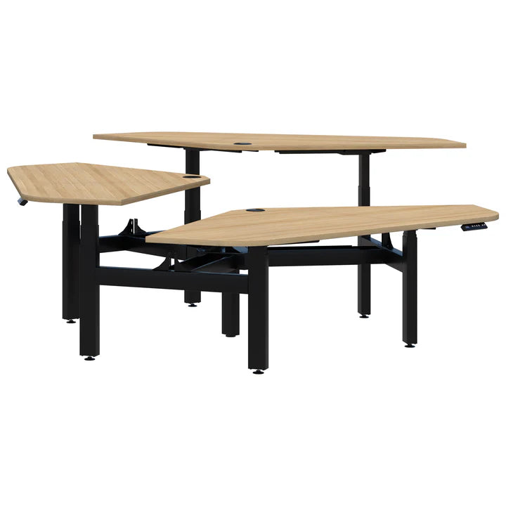 Summit II Electric 120° Rotor 3 Pod Black Desk
