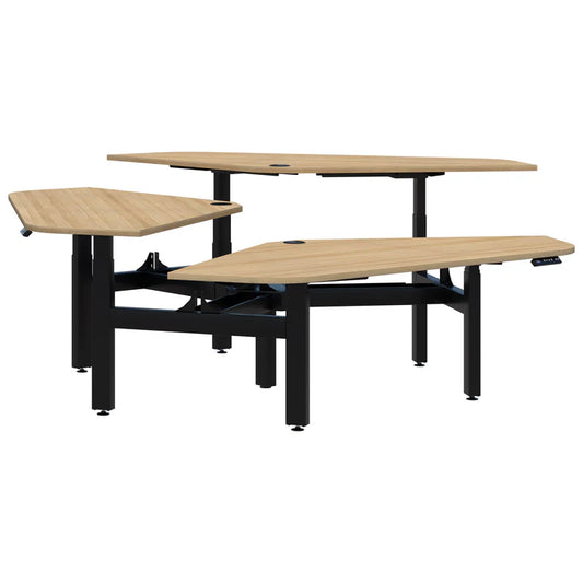 Summit II Electric 120° Rotor 3 Pod Black Desk