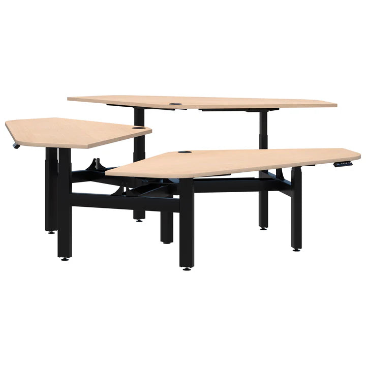 Summit II Electric 120° Rotor 3 Pod Black Desk