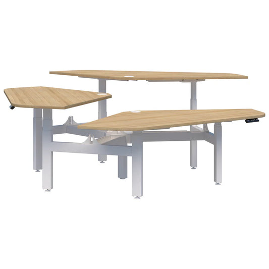 Summit II Electric 120° Rotor 3 Pod White Desk