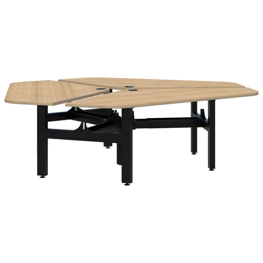 Summit II Fixed Height 120° Rotor 3 Pod Black Desk