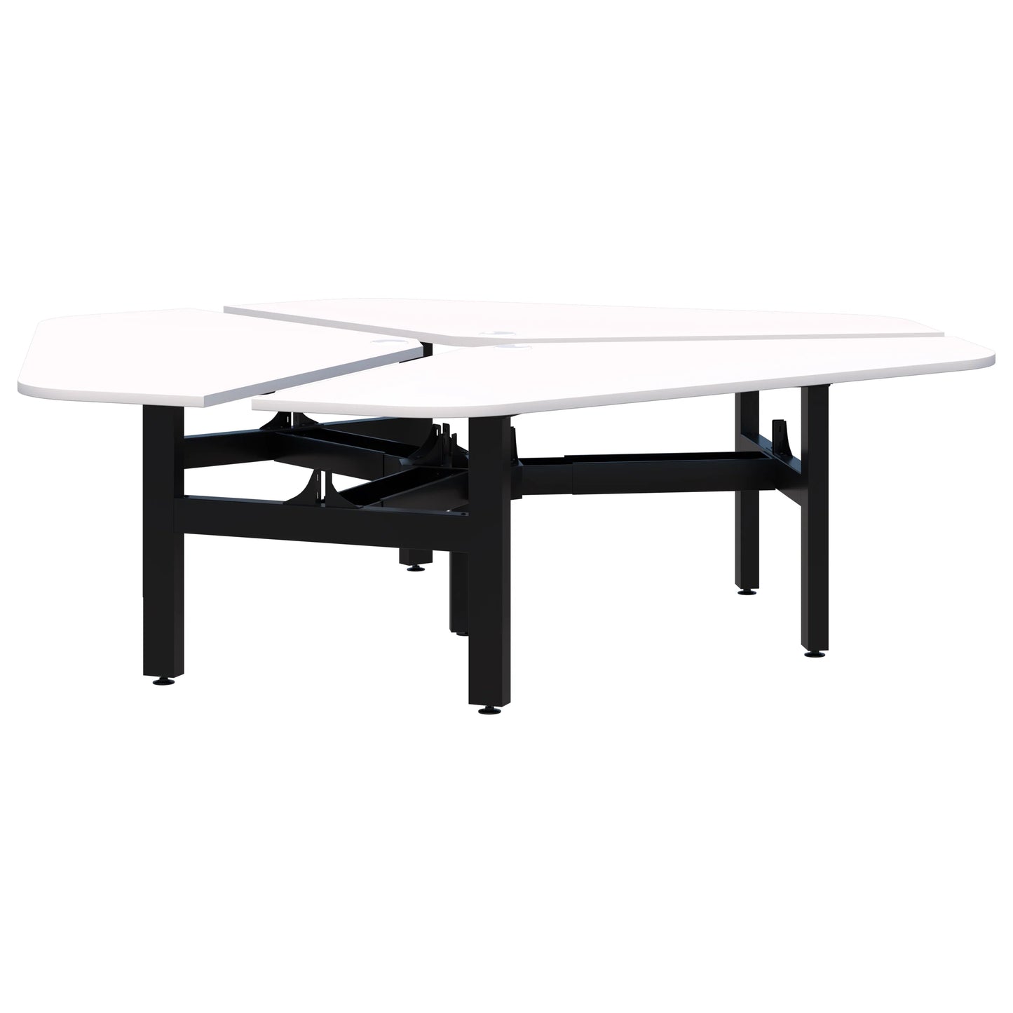 Summit II Fixed Height 120° Rotor 3 Pod Black Desk