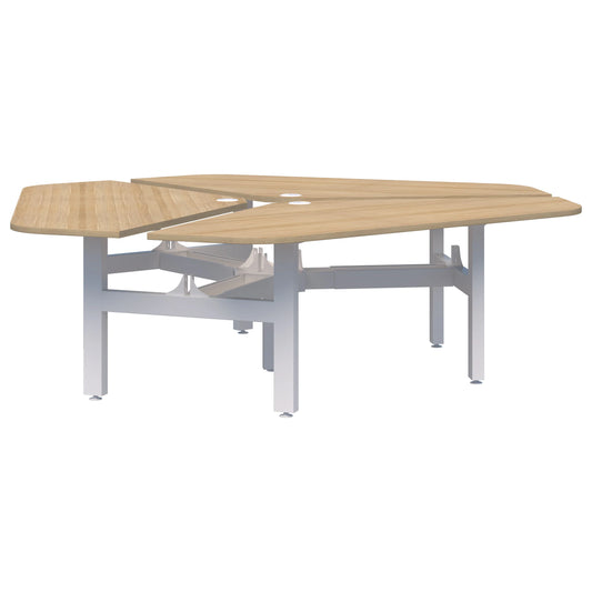 Summit II Fixed Height 120° Rotor 3 Pod White Desk