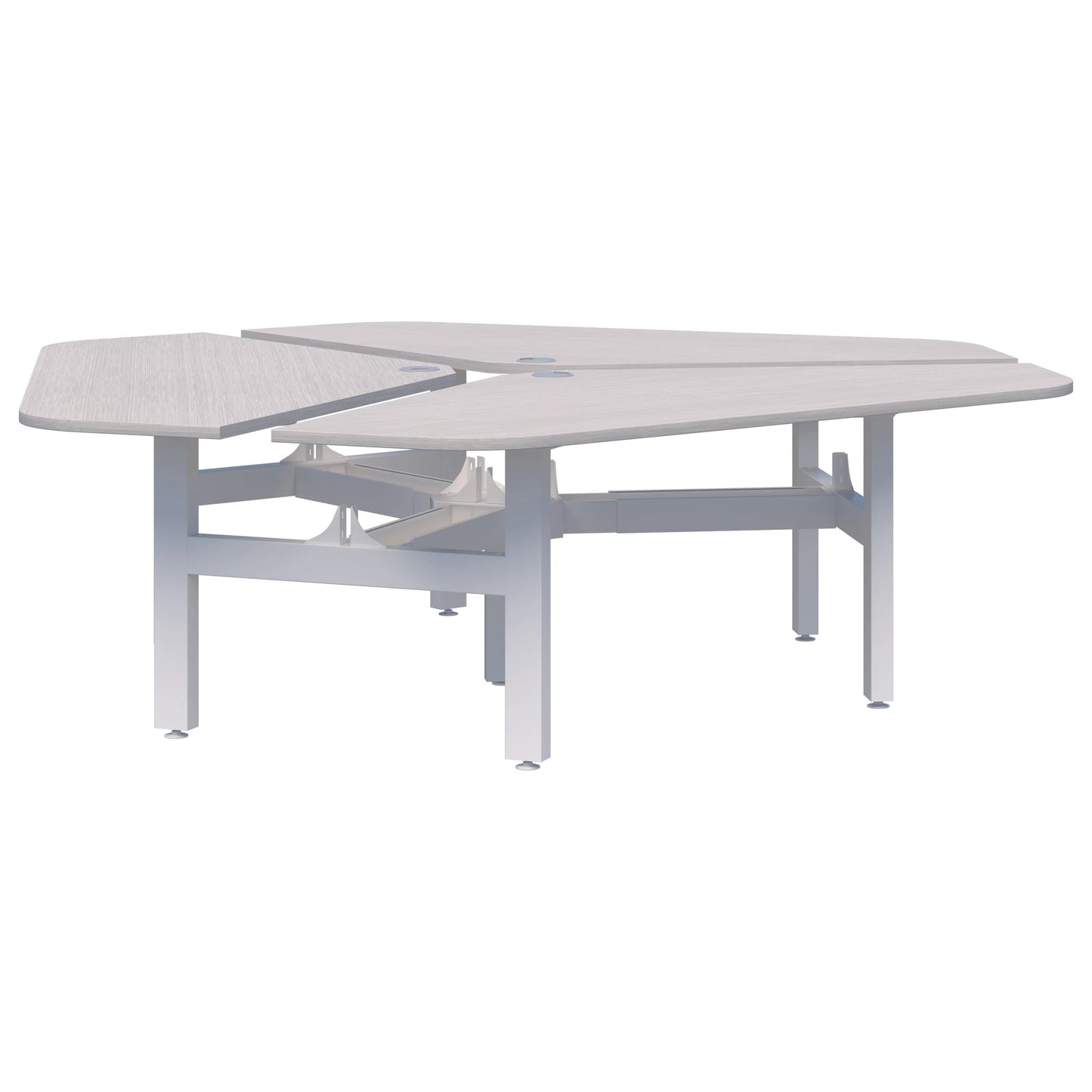 Summit II Fixed Height 120° Rotor 3 Pod White Desk