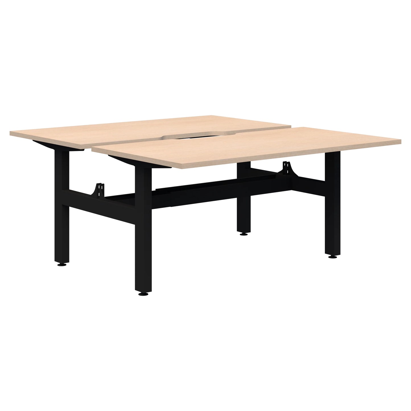 Summit II Fixed Height Back-to-Back 2 Pod Black Desk 2x1800x800