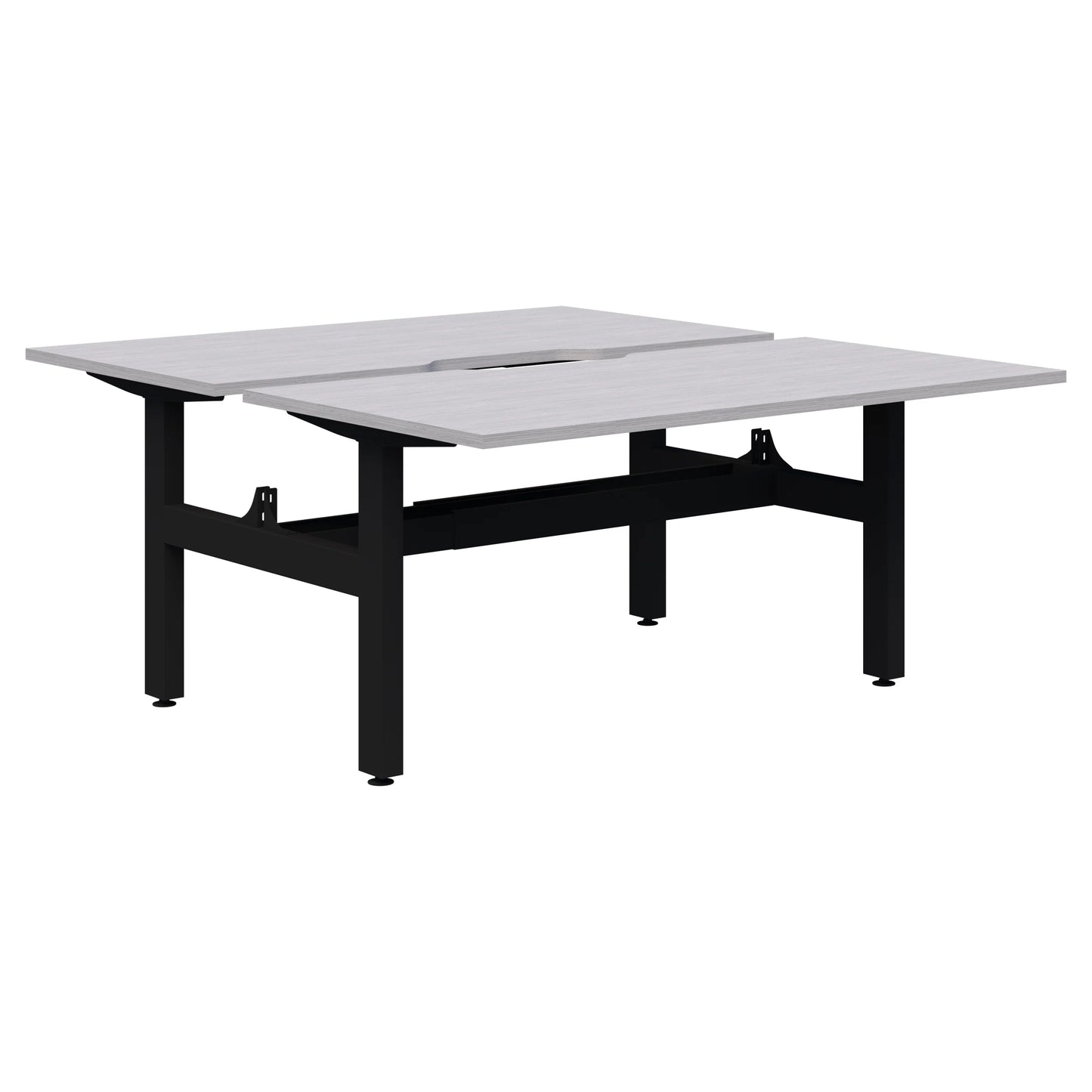 Summit II Fixed Height Back-to-Back 2 Pod Black Desk 2x1500x800