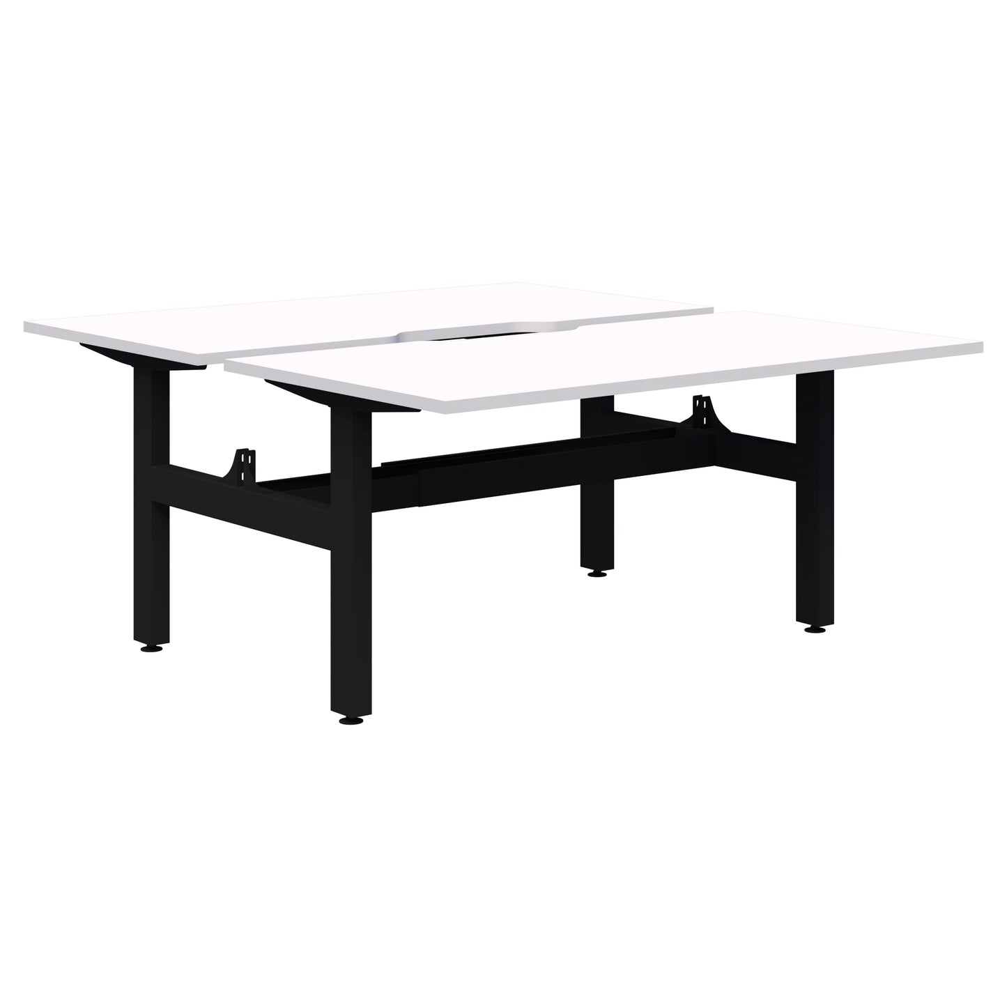 Summit II Fixed Height Back-to-Back 2 Pod Black Desk 2x1500x800