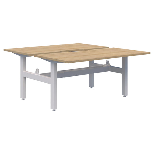 Summit II Fixed Height Back-to-Back 2 Pod White Desk 2x2000x800