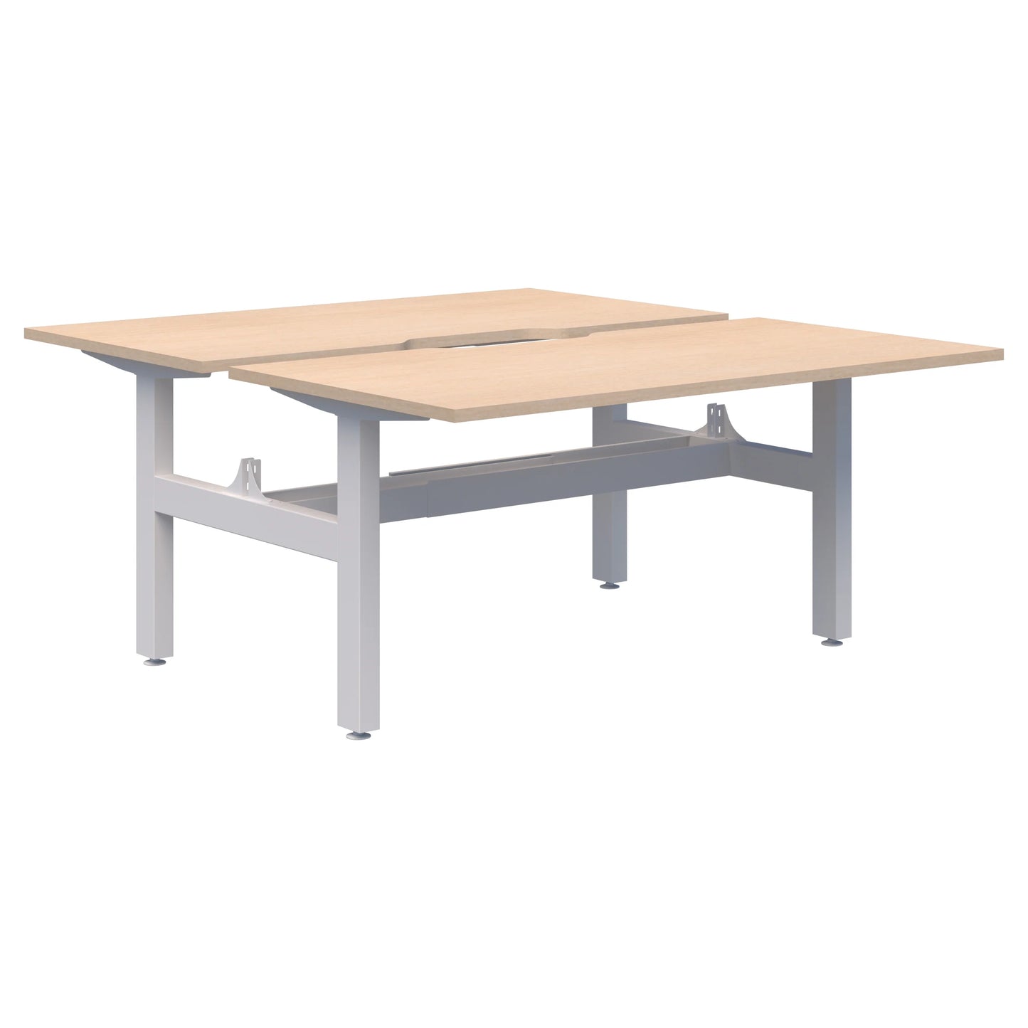 Summit II Fixed Height Back-to-Back 2 Pod White Desk 2x1800x800
