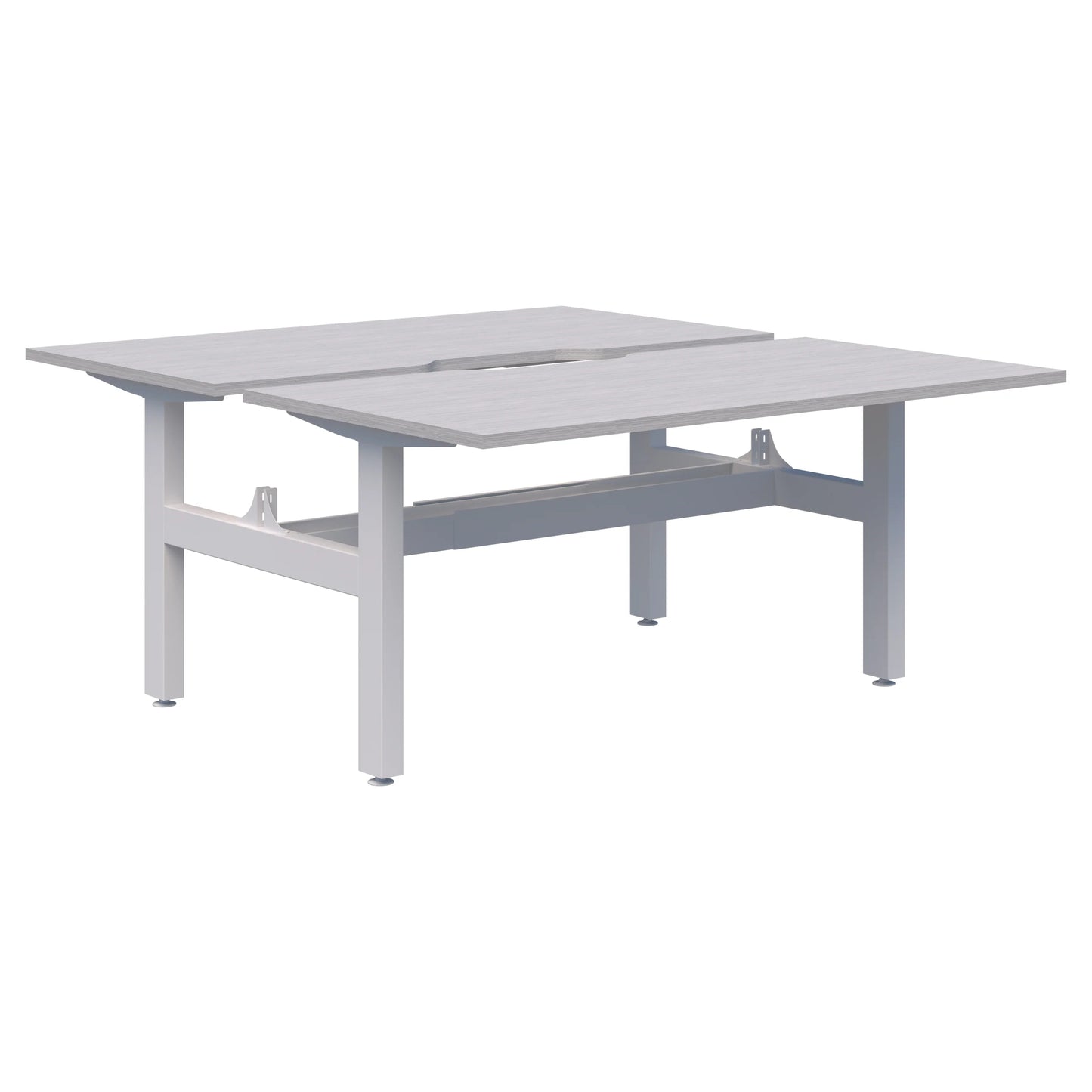 Summit II Fixed Height Back-to-Back 2 Pod White Desk 2x1800x800