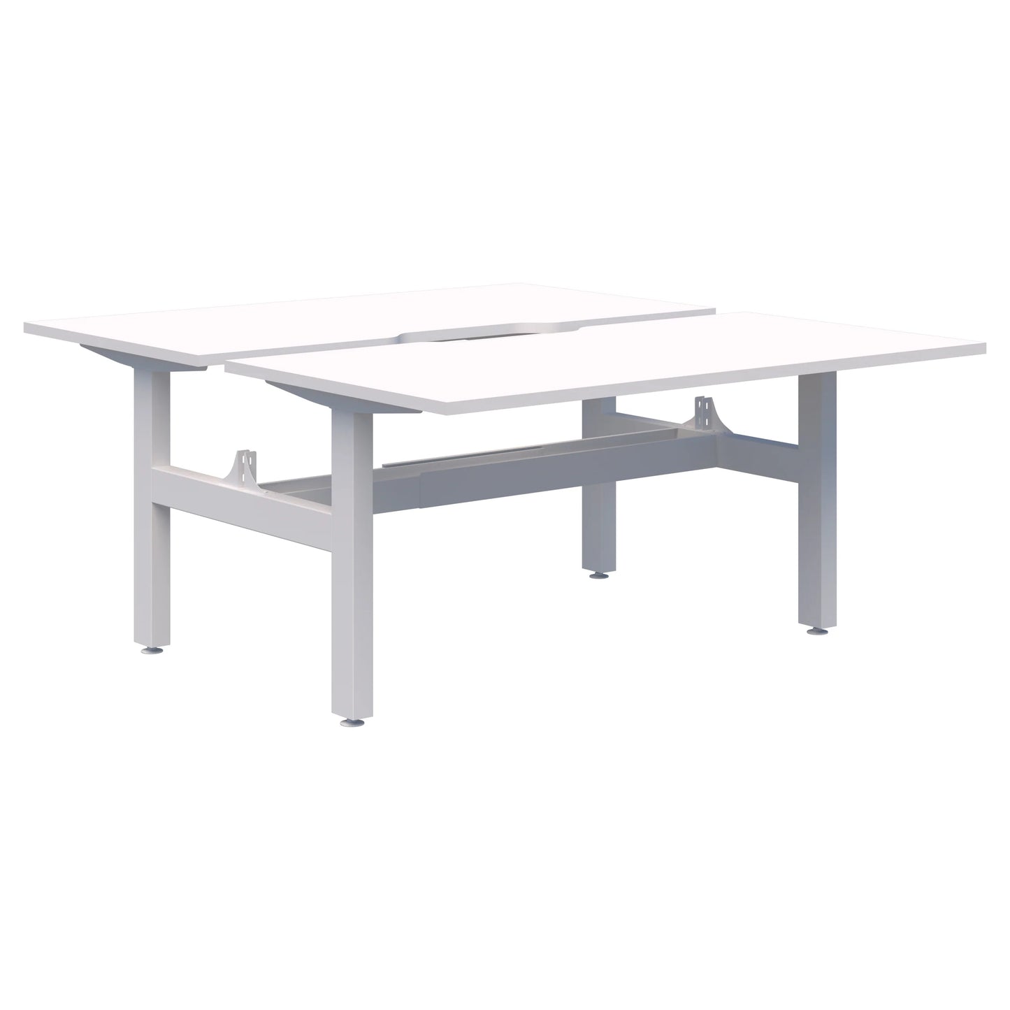 Summit II Fixed Height Back-to-Back 2 Pod White Desk 2x2000x800