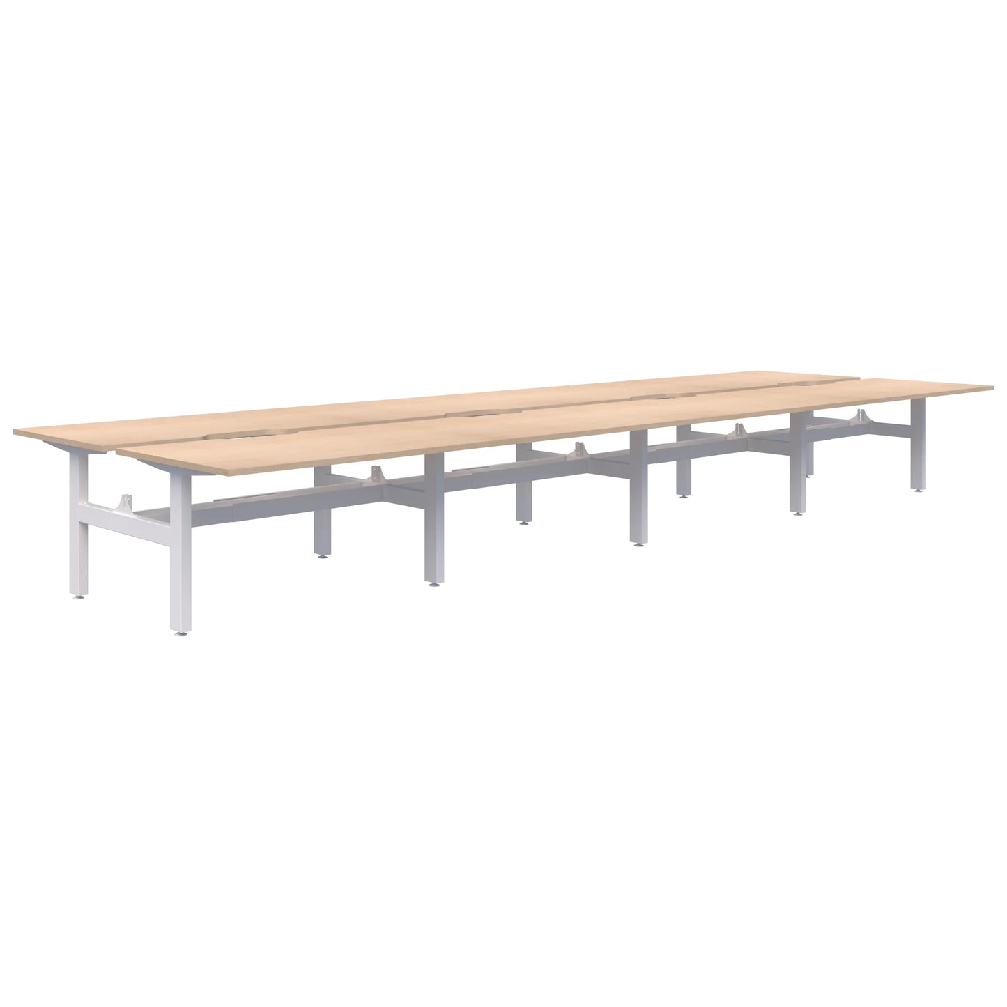 Summit II Fixed Height Back-to-Back 8 Pod White Desk 8x1800x800
