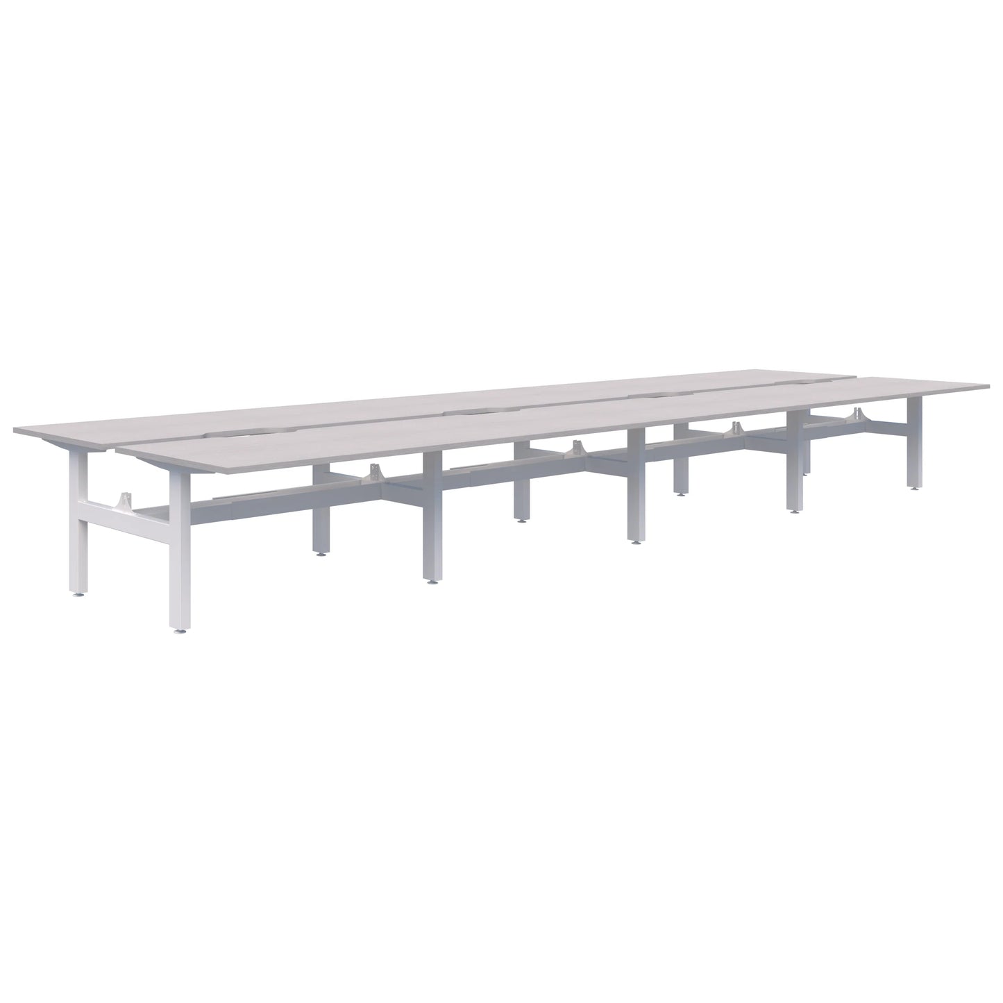 Summit II Fixed Height Back-to-Back 8 Pod White Desk 8x1800x800