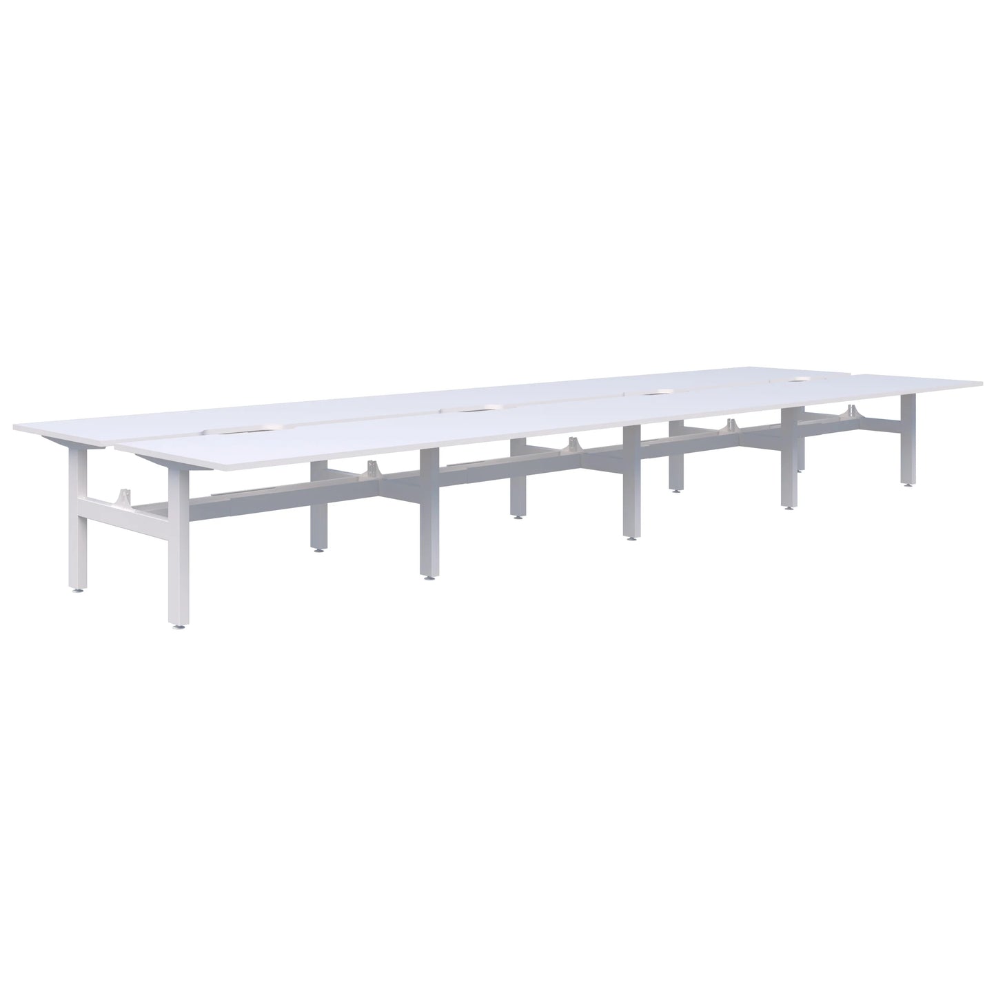 Summit II Fixed Height Back-to-Back 8 Pod White Desk 8x1800x800