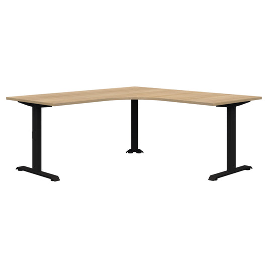 Summit II Fixed Height 90° Corner Workstation Black Desk 2000x2000x800