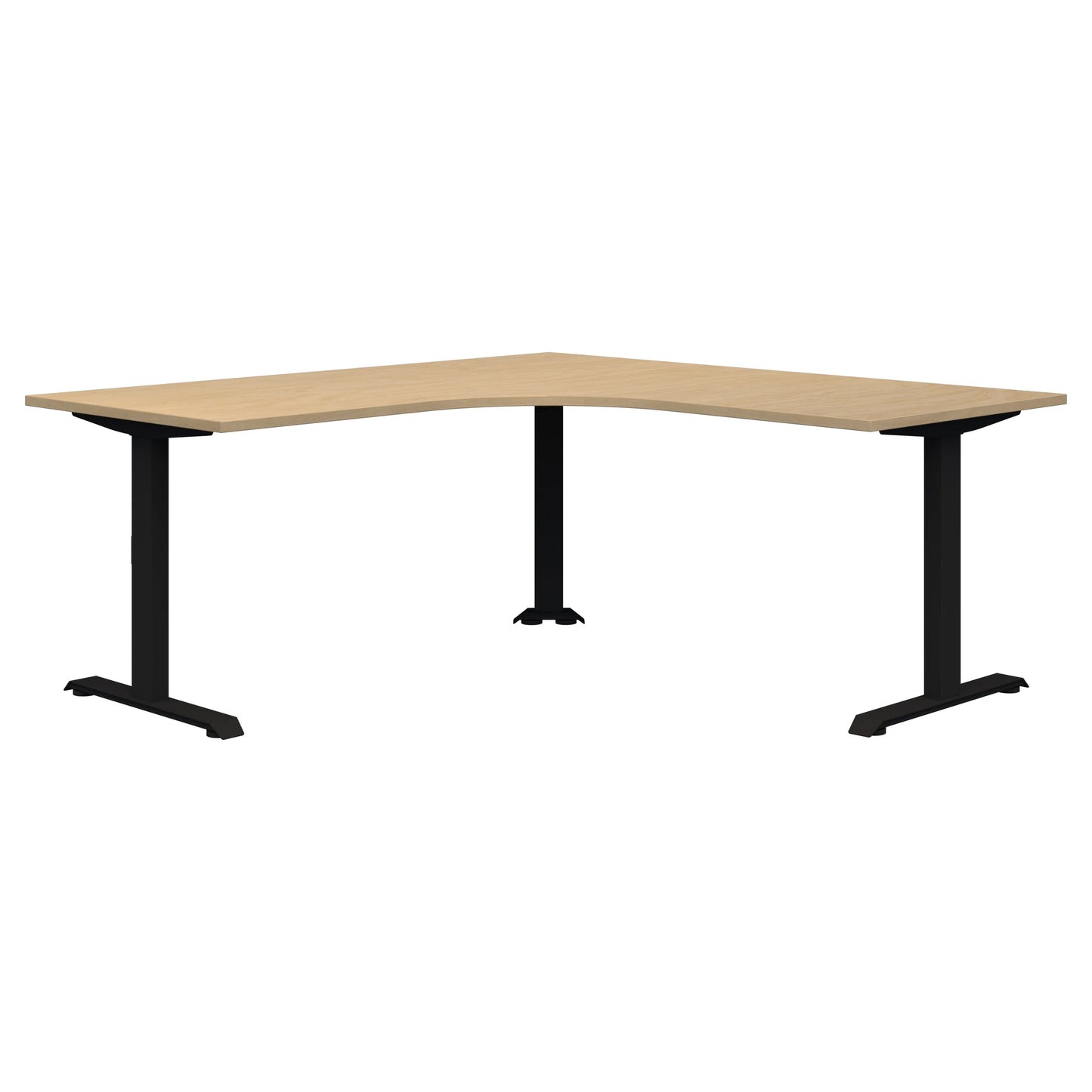 Summit II Fixed Height 90° Corner Workstation Black Desk 2000x2000x800