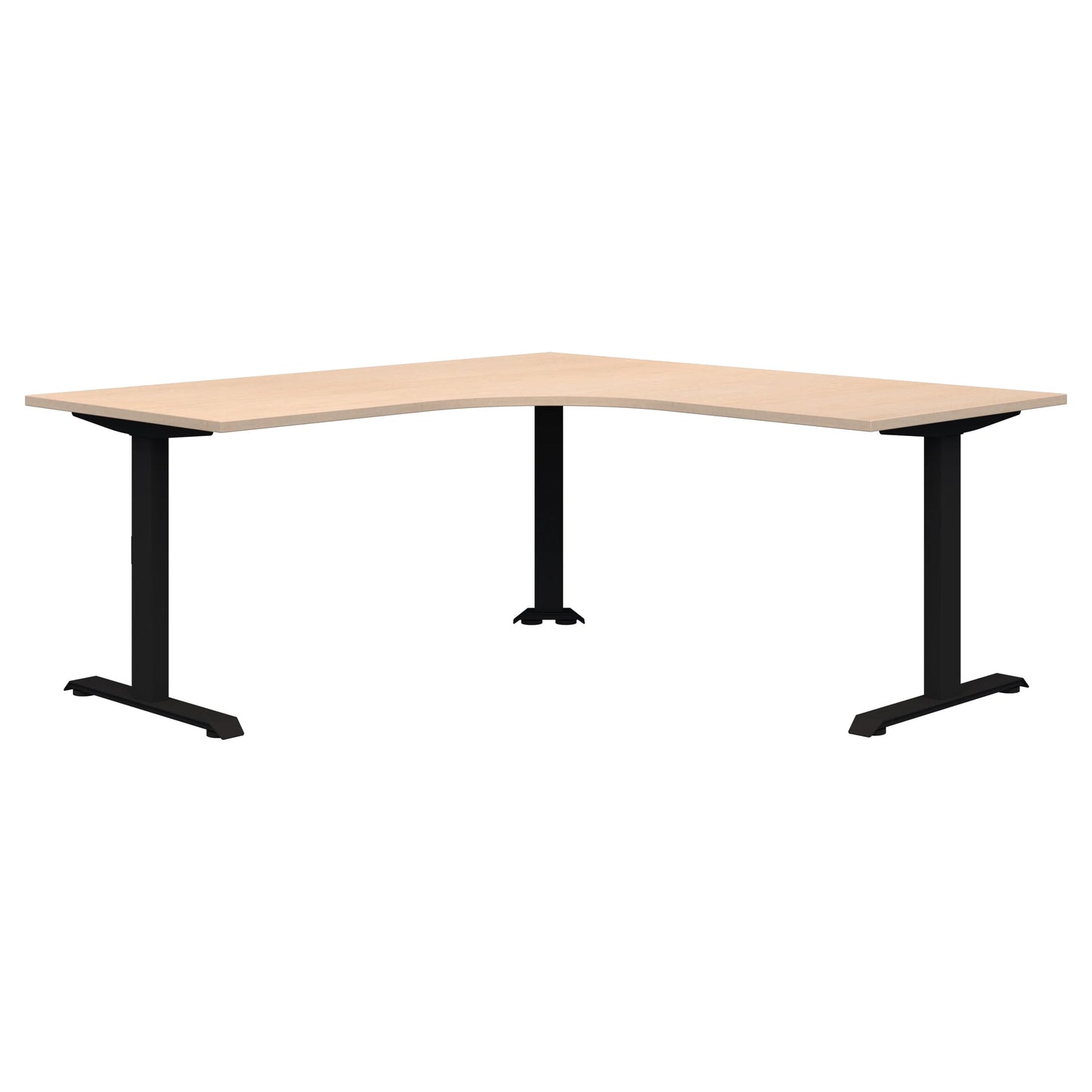 Summit II Fixed Height 90° Corner Workstation Black Desk 2000x2000x800