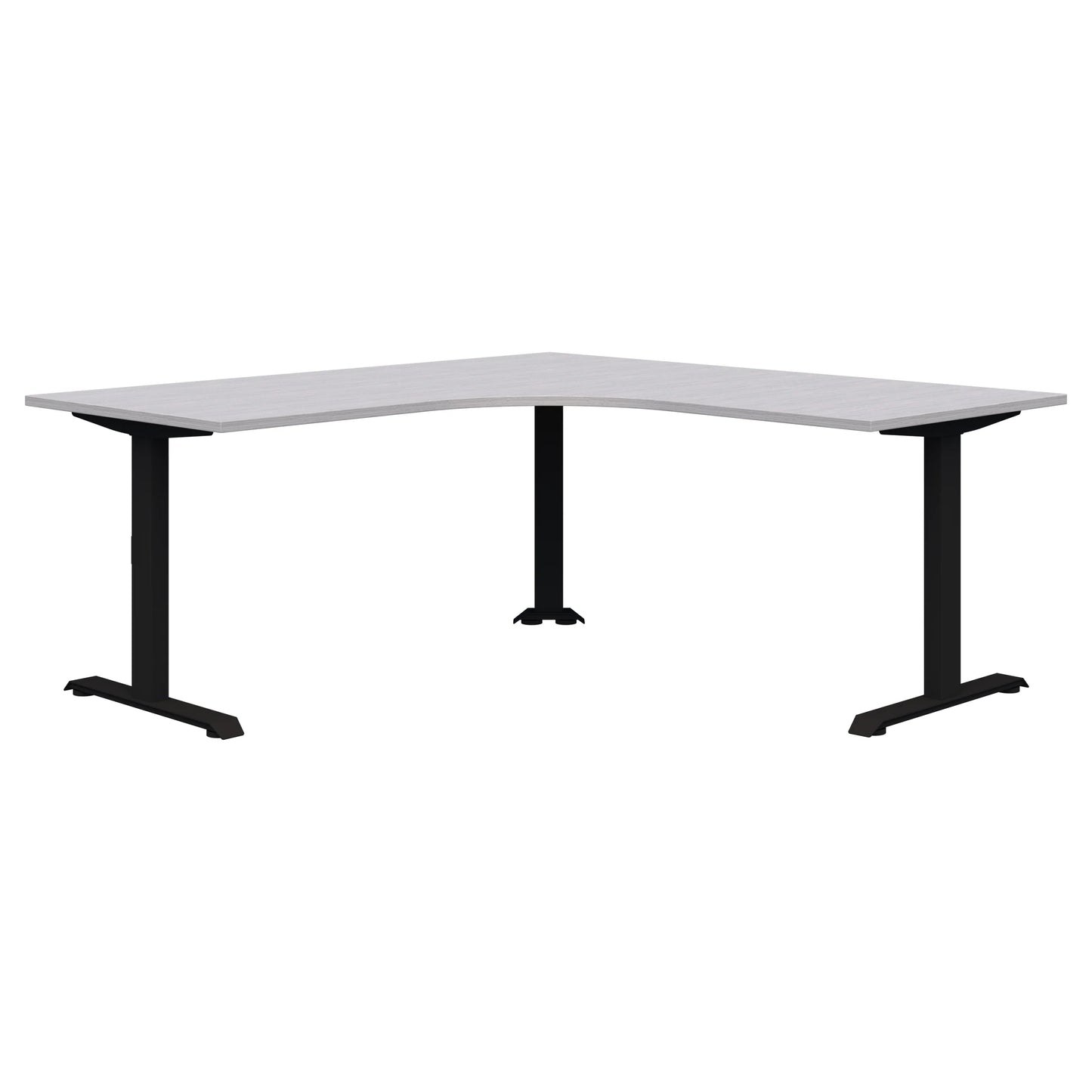 Summit II Fixed Height 90° Corner Workstation Black Desk 2000x2000x800