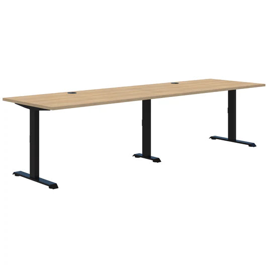 Summit II Fixed Height Inline 2 Pod Black Desk 2x1200x800