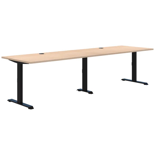 Summit II Fixed Height Inline 2 Pod Black Desk 2x1500x800