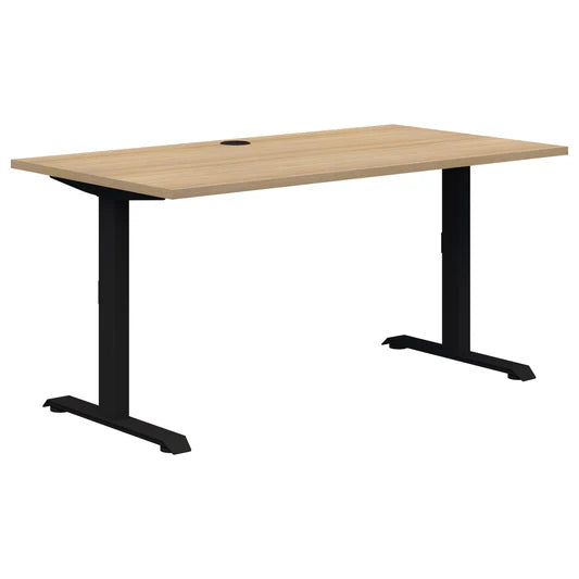 Summit II Single Fixed Height Black Desk 1400x700