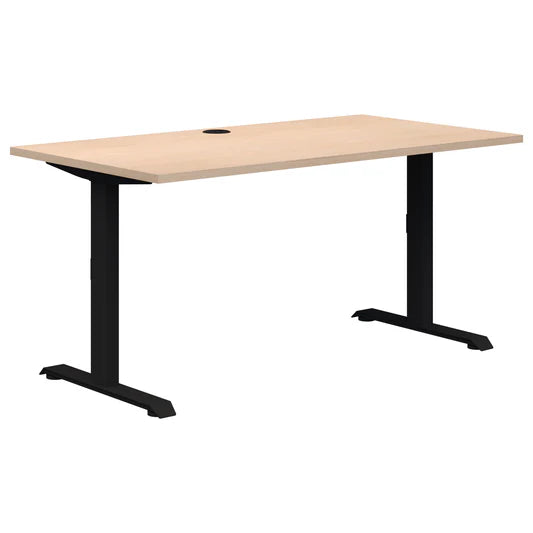 Summit II Single Fixed Height Black Desk 1500x800