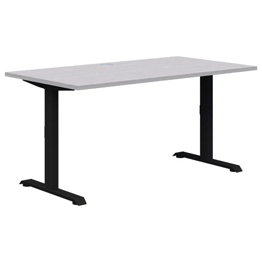 Summit II Single Fixed Height Black Desk 1500x800