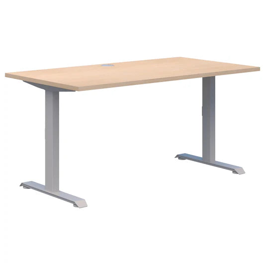 Summit II Single Fixed Height Silver Desk 1400x700