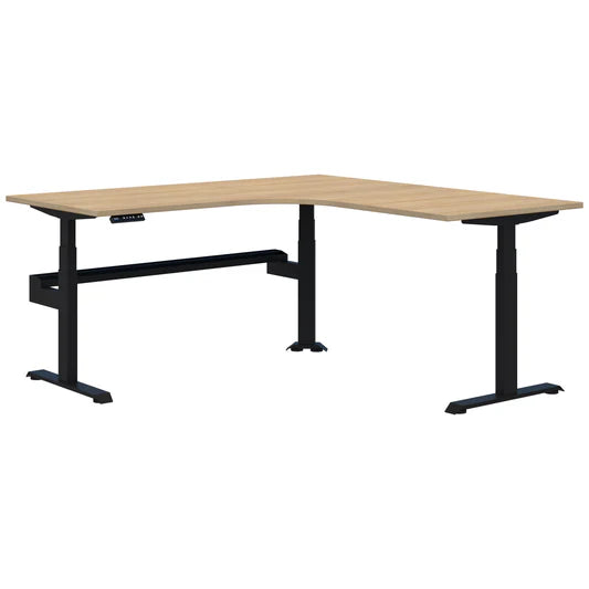 Summit II Plus Electric 90° Corner Workstation Black Desk 2000x2000x800