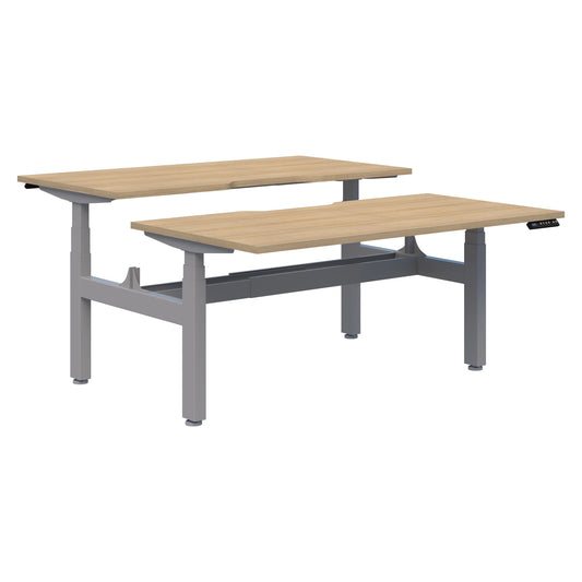 Summit II Electric Back-to-Back 2 Pod Silver Desk 2x1800x800