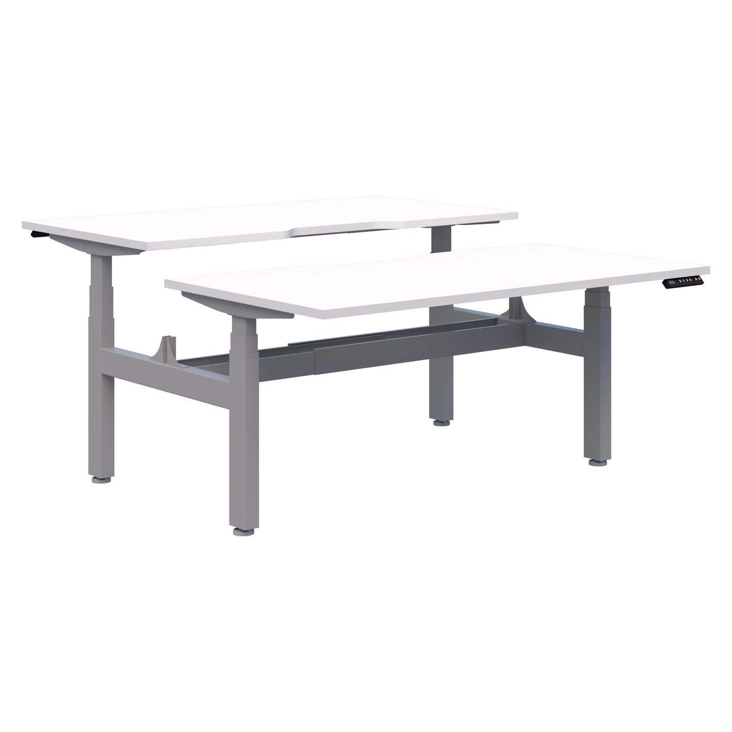 Summit II Electric Back-to-Back 2 Pod Silver Desk 2x2000x800