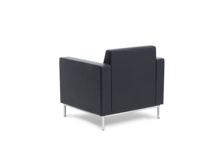 Neo Black PU Extra Strong Stainless Steel Leg Frame Soft Seating Chair