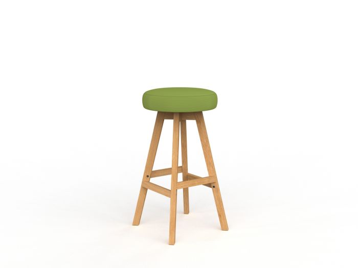 Luna Button Natural Oak Frame Barstool