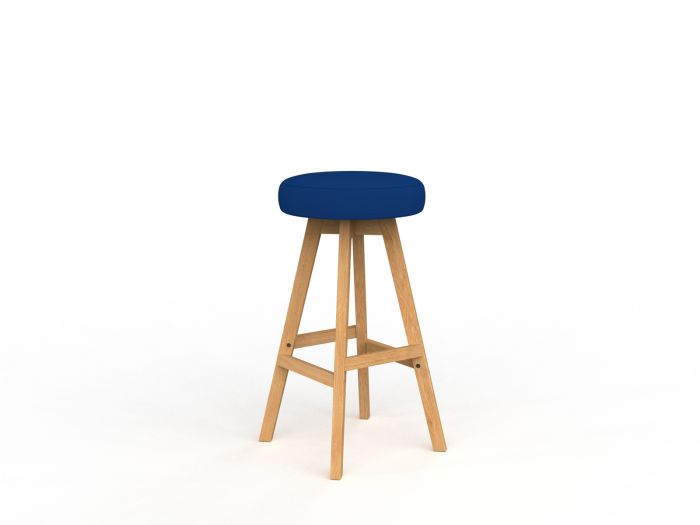 Luna Button Natural Oak Frame Barstool