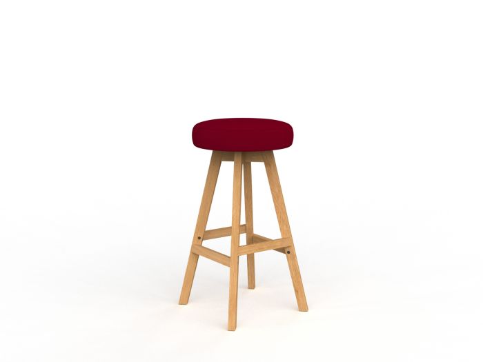 Luna Button Natural Oak Frame Barstool