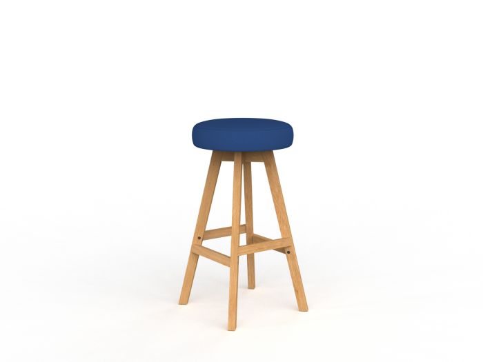 Luna Button Natural Oak Frame Barstool