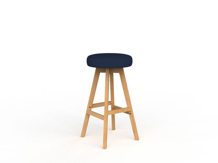 Luna Button Natural Oak Frame Barstool