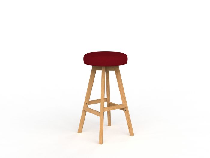 Luna Button Natural Oak Frame Barstool