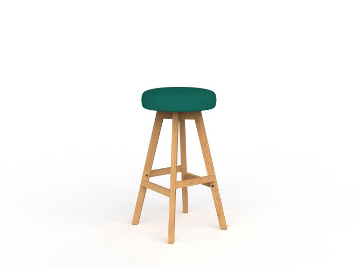 Luna Button Natural Oak Frame Barstool