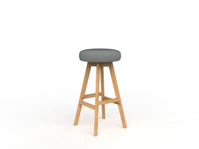 Luna Button Natural Oak Frame Barstool