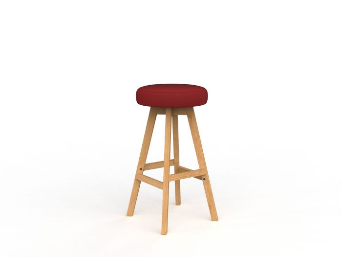 Luna Button Natural Oak Frame Barstool