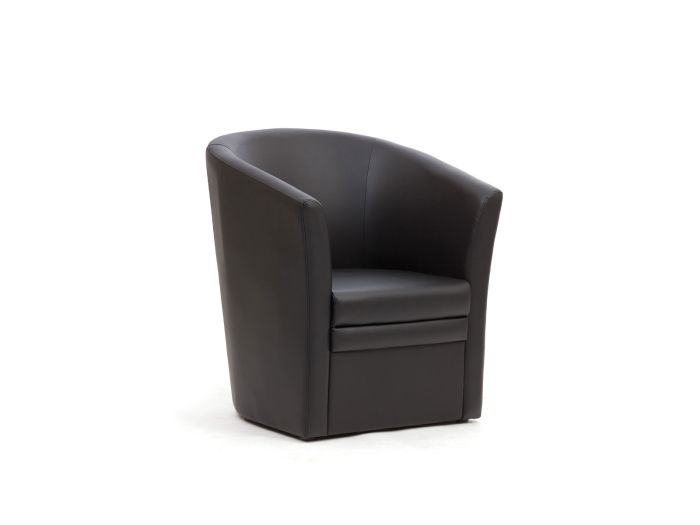 Vortex  Black PU Attractive Flared Shape Tub Seater Soft Chair