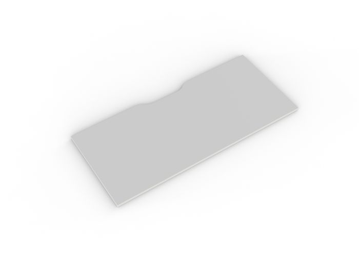 White Desktop with Scallop[No cable ports (Plain - no drilled holes)]